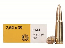 Sellier & Bellot 7.62x39mm Ammunition SB76239A 124 Grain Full Metal Jacket 20 Rounds