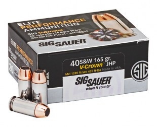 40 S&W Ammo - Sig Sauer Ammo V-Crown JHP Sig Sauer V-Crown JHP Ammo