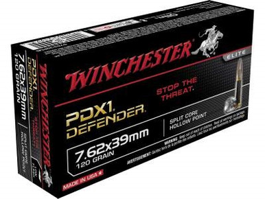 Winchester 7.62x39mm PDX1 Defender S76239PDB 120 gr Bonded JHP 20rds