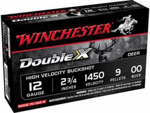 Winchester 12 Gauge Ammunition Double X SB1200 2-3/4" 00 Buck 9 Pellets 1450fps 5 rounds