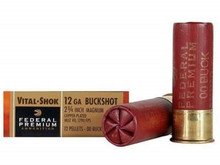 Federal 12 Gauge Ammunition Vital-Shok P15600 2-3/4" Buffered 00 Copper Plated Buckshot 12 Pellets 1290fps 5 rounds