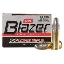 CCI 22LR Ammunition Blazer 0021 40 Grain Lead Round Nose 50 Rounds