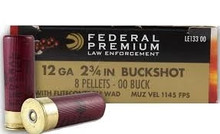 Federal 12 Gauge Tactical LE13300 2-3/4" Reduced Recoil 00 Buckshot 8 Pellets 1145fps 50 rounds