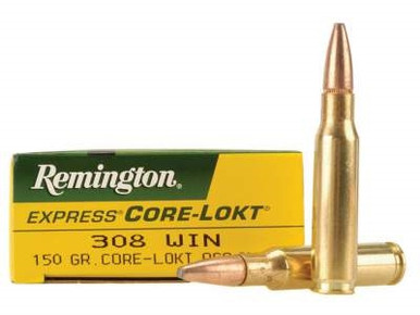 Remington 308 Win Ammunition Core-Lokt R308W1 150 Grain Pointed Soft Point 20 rounds