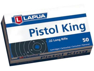 Lapua 22LR Ammunition Pistol King LU420164 40 Grain Lead Round Nose 50 rounds