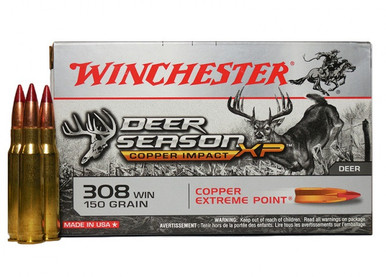 Winchester 308 Win Ammunition Deer Season XP X308DSLF 150 Grain Copper Impact Extreme Point 20 Rounds