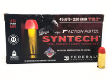 Federal 45 ACP Ammunition Syntech Action Pistol AE45JAP1 220 Grain Total Syntech Jacket Flat Nose 50 Rounds