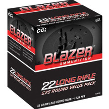 CCI 22 LR Ammunition Blazer 10022 38 Grain Lead Round Nose Value Pack of 525 Rounds