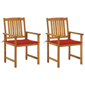  Patio Chairs with Cushions 2 pcs Solid Acacia Wood A949-3061179
