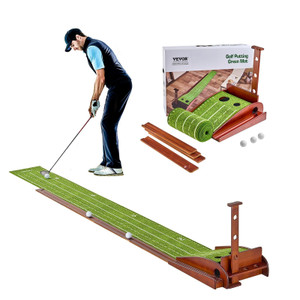 Golf Putting Mat, 2 Hole Indoor Golf Putting Green, Wrinkle-Free Golf Training Aid, Mini Golf Set w E415-ZFXKZDHQTGDL6NLYKV0