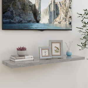  Floating Wall Shelf Concrete Gray 35.4"x9.3"x1.5" MDF A949-326603