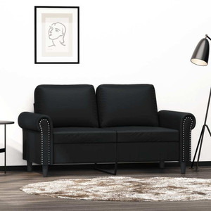  2-Seater Sofa Black 47.2" Faux Leather A949-359499