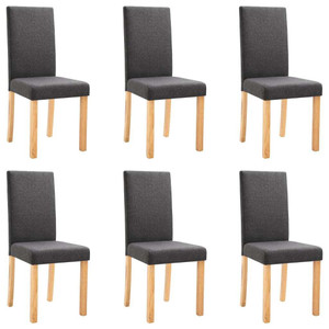  Dining Chairs 6 pcs Dark Gray Fabric A949-277235