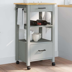  Kitchen Trolley MONZA 18.9"x15.7"x34.8" Solid Wood Pine A949-376083