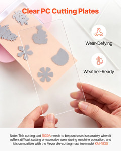 Cutting Plates, 6 Pcs, 6.69 x 3.15 x 0.1 in, Clear Polycarbonate Material, Die Cut Pads Compatible  E415-DPPJ3INCHSD0Y8NQ5001V0