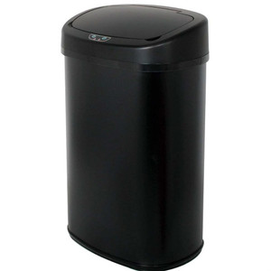 Black 13-Gallon Kitchen Trash Can with Touch Free Motion Sensor Lid Q280-BTC428397415