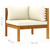  Corner Sofas 2 pcs with Cream White Cushions Solid Acacia Wood A949-316279