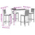  5 Piece Patio Bar Set Black Solid Wood Acacia and Poly Rattan A949-3295278