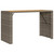  Patio Bar Table with Acacia Wood Top Gray 72.8"x31.5"x43.3" Poly Rattan A949-368701