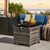 29 Inch Propane Rattan Firepit Table with Lava Rocks and Protective Cover-Gray - Color: Gray D681-NP11846GR
