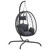 Hanging Egg Chair with Cushion Anthracite Poly Rattan&Steel A949-360045