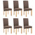  Dining Chairs 6 pcs Brown Fabric A949-277273