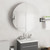  Bathroom Cabinet with Round Mirror&LED Gray 21.3"x21.3"x6.9 A949-345589