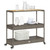  Bar Cart 3-Tier Gray Poly Rattan and Solid Wood Acacia A949-368724