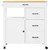  Kitchen Trolley MONZA 33.1"x15.7"x34.8" Solid Wood Pine A949-376111