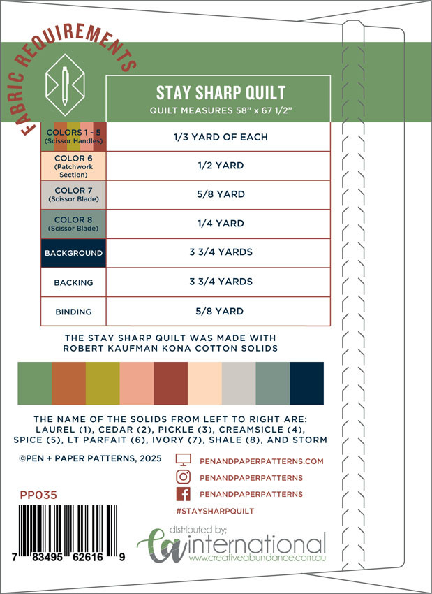 Stay Sharp Quilt Pattern | Pen & Paper Patterns - Sew & Co