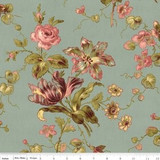 Isabella Blue Large Floral 1/2 Metre Length