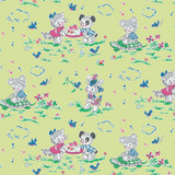 Strawberry Biscuit - Playdate Green 1/2 Metre Length
