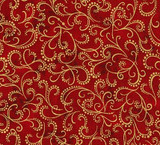 Crimson  -Holiday Flourish Robert Kaufman  per 1/2 metre length