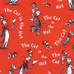 Dr Seuss - Cat in the Hat- Red  - per half metre length