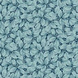Laundry Basket Super Bloom Foliage Blue by Edyta Sitar - per half meter length