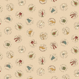 12th Day Circles Cream- On the 12th day Collection - 1/2 metre length