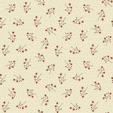 Starflower Sprigs Cream - On the 12th day Collection - 1/2 metre length