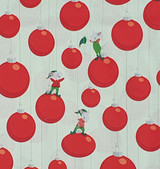 Christmas Mice and Ornaments on Cream | Not Even a Mouse in Cream by Cary Phillips | per 10cm