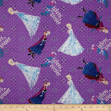 Frozen Sisters Forever Purple 1/2 Metre Length