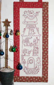 Santa's Workshop | Wall Hanger Embroidery Kit | The Birdhouse Patchwork Designs