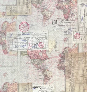 World Map Memoranda | Eclectic Elements by Tim Holtz | per 10cm
