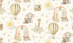 Wild Animal Allover White | Mini Menagerie by Audrey Jeanne Roberts | per 10 cm
