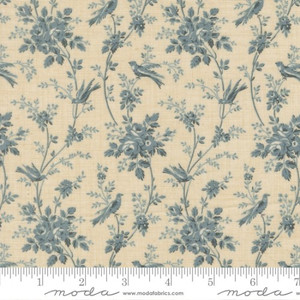 Oiseaux in Pearl and French Blue | Fleur De Paris by French General | per 10 cm