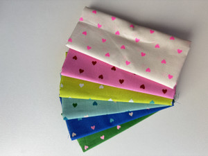 Colourful Hearts Fat Eighth Bundle | 6pcs