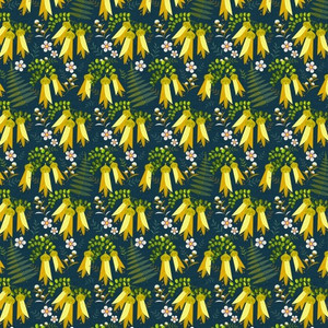 Kowhai in Navy | Birdsong by Ellen Giggenbach | per 10cm