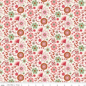 Festive Florals in Pink | Summer Fair by Liberty | per 10cm
