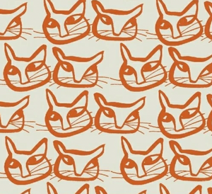 Hemma Orange Cats | Lotta Jansdotter by Windham Fabrics | per 10 cm
