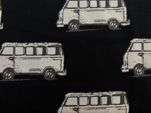 Vintage Scrapbook white Busses | Benartex | per 10 cm