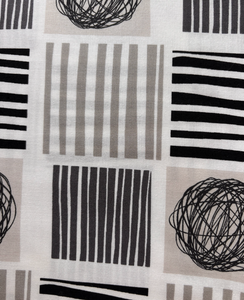 Multi Pattern Circle and Squares in Grey and Brwon | Stof | Per 10 cm