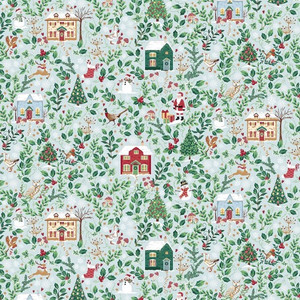 Country Christmas in Blue | Makower Uk by Andover Fabrics | per 10 cm